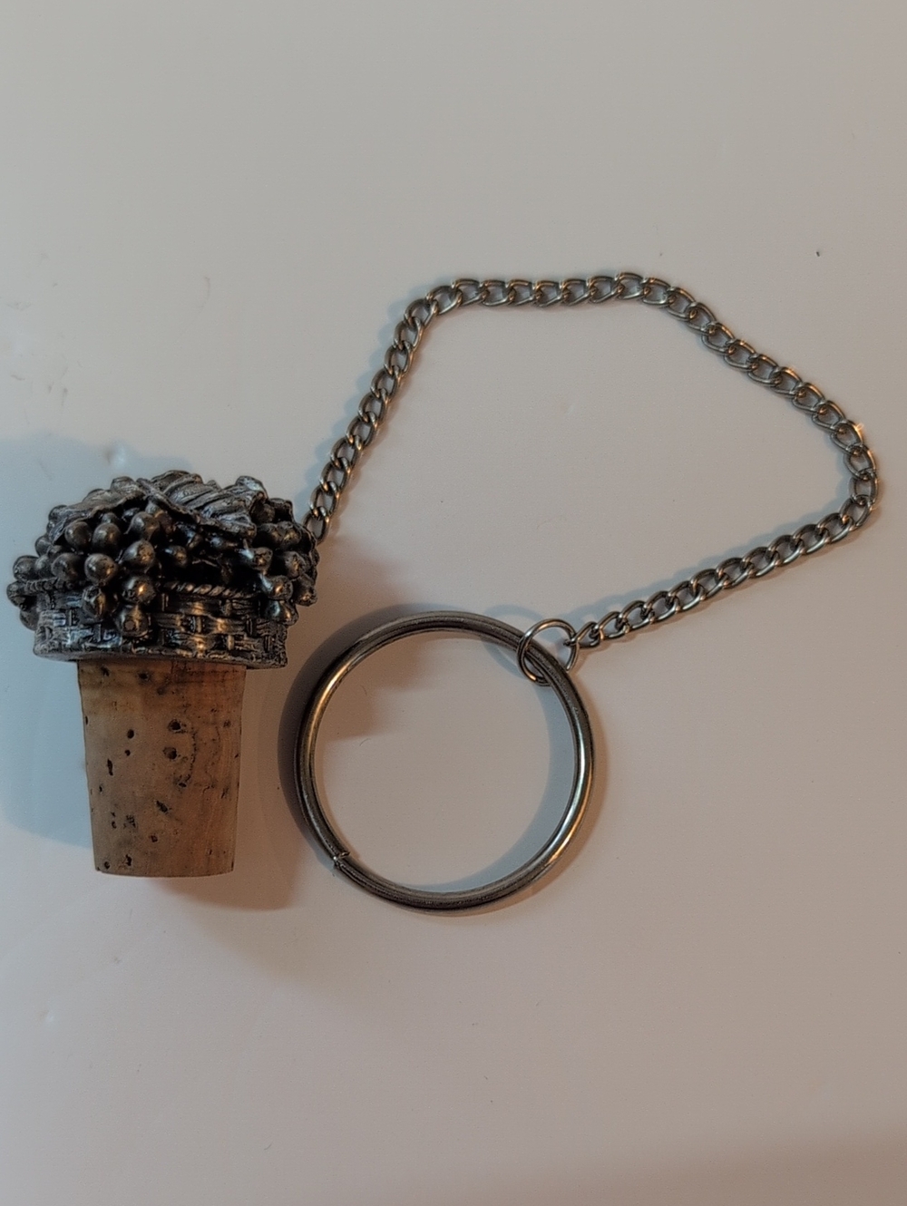 Pewter grape cluster wine bottle stopper